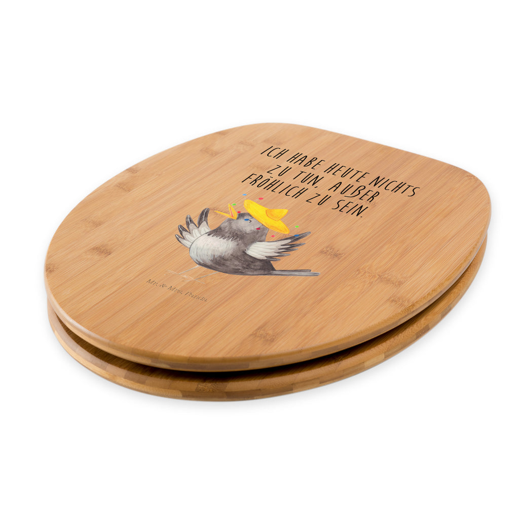 Motiv WC Sitz Rabe mit Sombrero Klobrille, Klodeckel, Toilettendeckel, WC-Sitz, Toilette, Tiermotive, Gute Laune, lustige Sprüche, Tiere, Rabe, Vogel, Vögel, Spruch positiv, fröhlich sein, glücklich sein, Glück Spruch, froh, Elster, Motivation