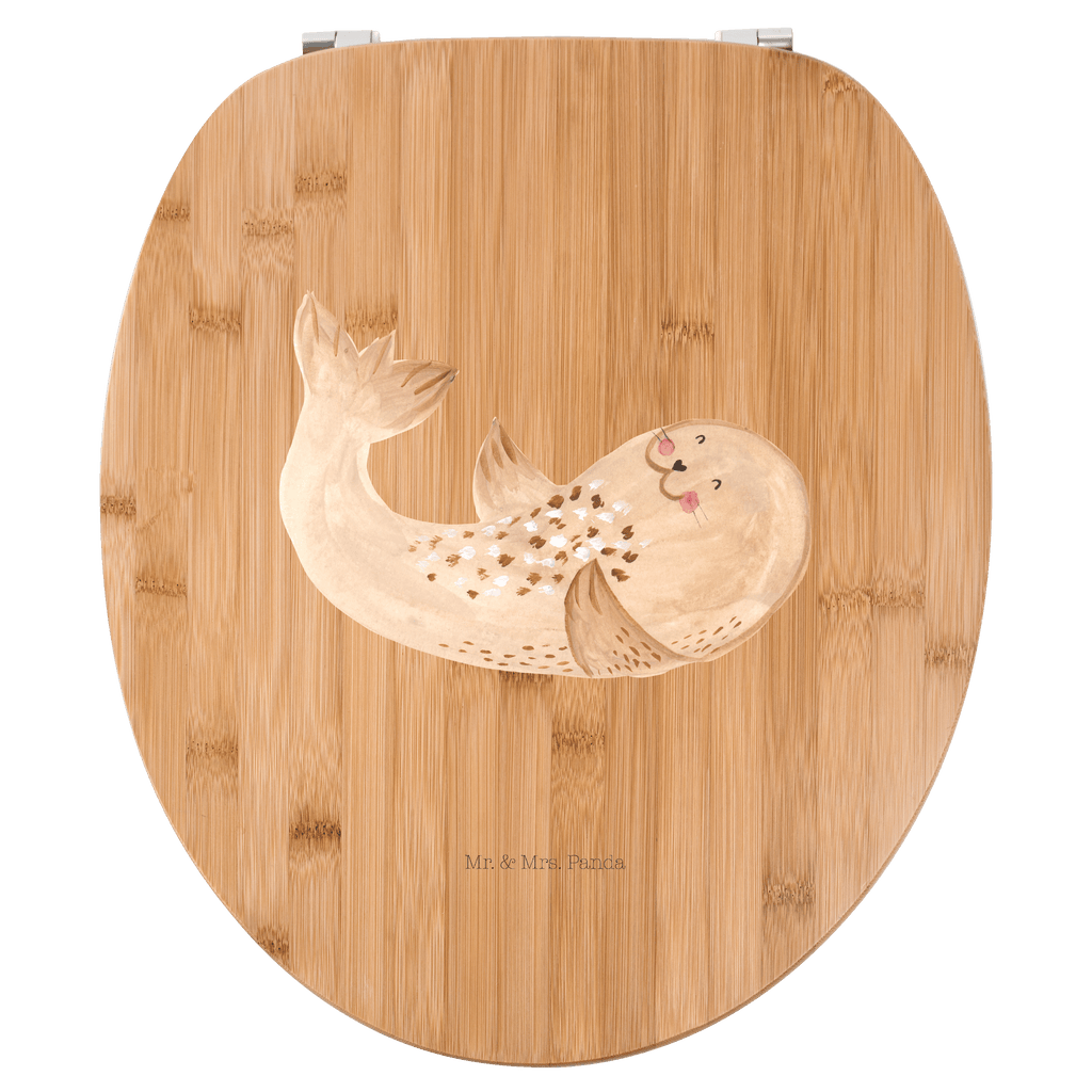 Motiv WC Sitz Robbe liegend Klobrille, Klodeckel, Toilettendeckel, WC-Sitz, Toilette, Tiermotive, Gute Laune, lustige Sprüche, Tiere, Robbe, Robben, Seehund, Strand, Meerestier, Ostsee, Nordsee, Lachen, Freude