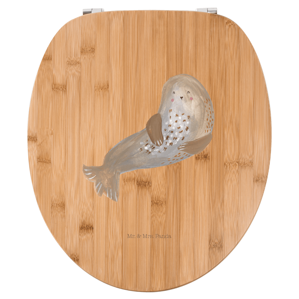 Motiv WC Sitz Robbe lachend Klobrille, Klodeckel, Toilettendeckel, WC-Sitz, Toilette, Tiermotive, Gute Laune, lustige Sprüche, Tiere, Robbe, Robben, Seehund, Strand, Meerestier, Ostsee, Nordsee