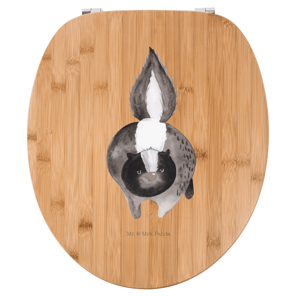 Motiv WC Sitz Stinktier Angriff Klobrille, Klodeckel, Toilettendeckel, WC-Sitz, Toilette, Stinktier, Skunk, Wildtier, Raubtier, Stinker, Stinki, wütend, Drohung