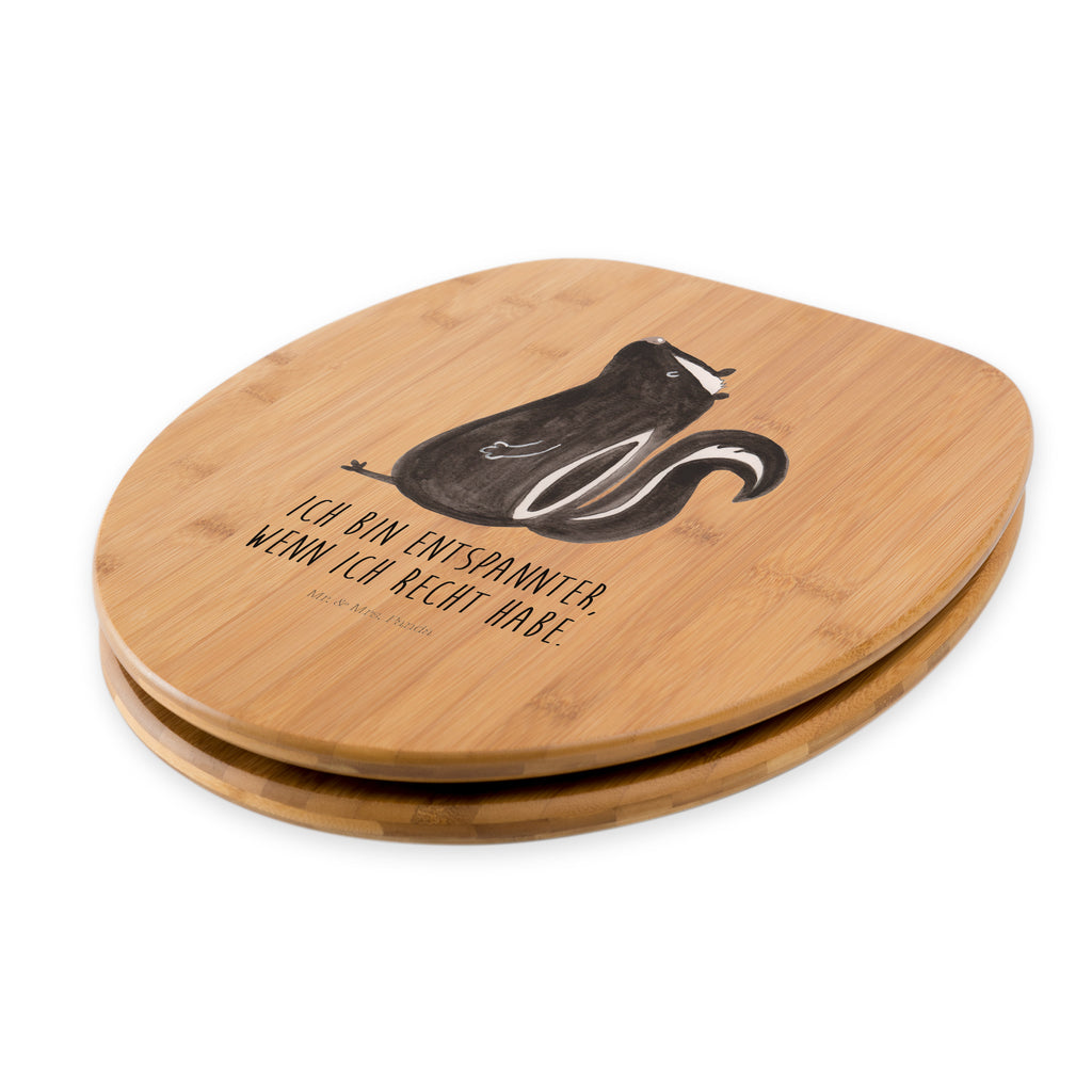 Motiv WC Sitz Stinktier sitzend Klobrille, Klodeckel, Toilettendeckel, WC-Sitz, Toilette, Stinktier, Skunk, Wildtier, Raubtier, Stinker, Stinki, Spruch, Büro, Recht, Besserwisser