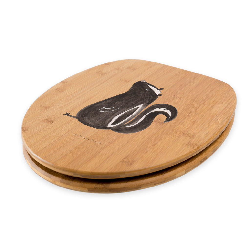 Motiv WC Sitz Stinktier sitzend Klobrille, Klodeckel, Toilettendeckel, WC-Sitz, Toilette, Stinktier, Skunk, Wildtier, Raubtier, Stinker, Stinki, Spruch, Büro, Recht, Besserwisser