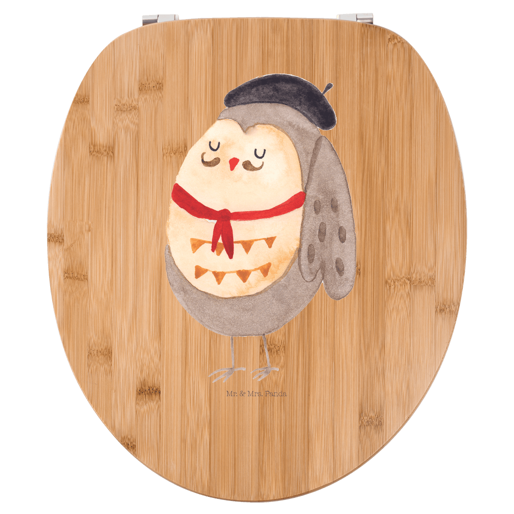 Motiv WC Sitz Eule Französisch Klobrille, Klodeckel, Toilettendeckel, WC-Sitz, Toilette, Eule, Eulen, Eule Deko, Owl, hibou, La vie est belle, das Leben ist schön, Spruch schön, Spruch Französisch, Frankreich