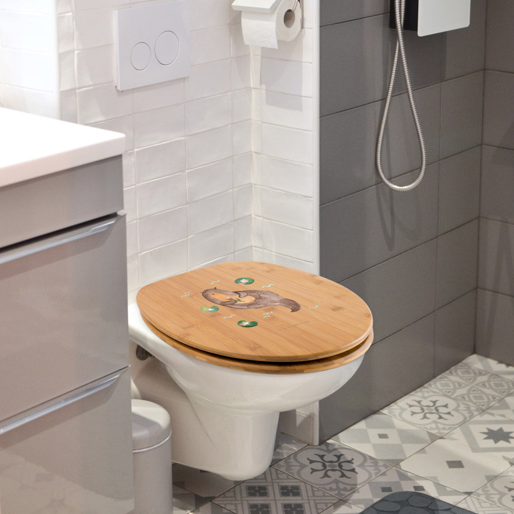 Motiv WC Sitz Otter mit Seerose Klobrille, Klodeckel, Toilettendeckel, WC-Sitz, Toilette, Otter, Fischotter, Seeotter, Otter Seeotter See Otter