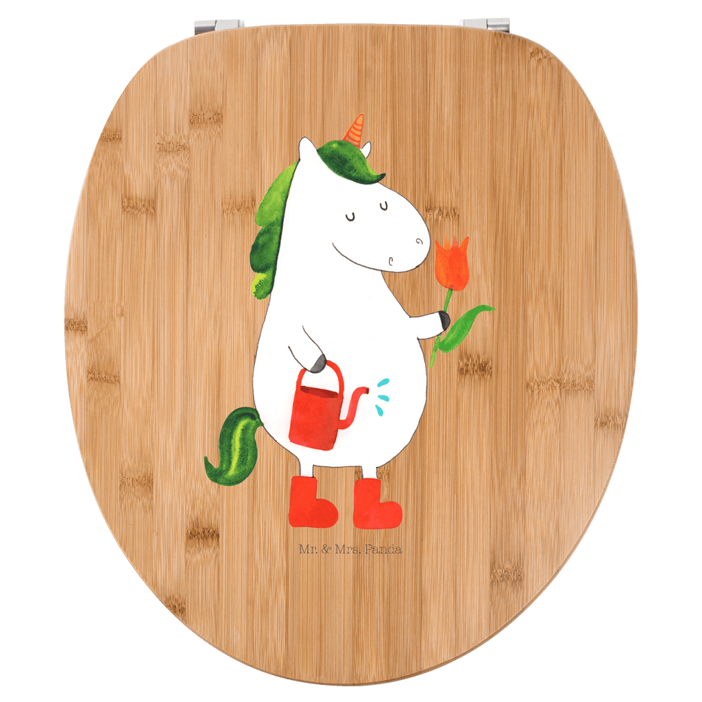 Motiv WC Sitz Einhorn Gärtner Klobrille, Klodeckel, Toilettendeckel, WC-Sitz, Toilette, Einhorn, Einhörner, Einhorn Deko, Pegasus, Unicorn, Luftballon, Gießkanne, Giesskanne, Lebenslust, Freude, Blume, Freundin, Garten, Stiefel