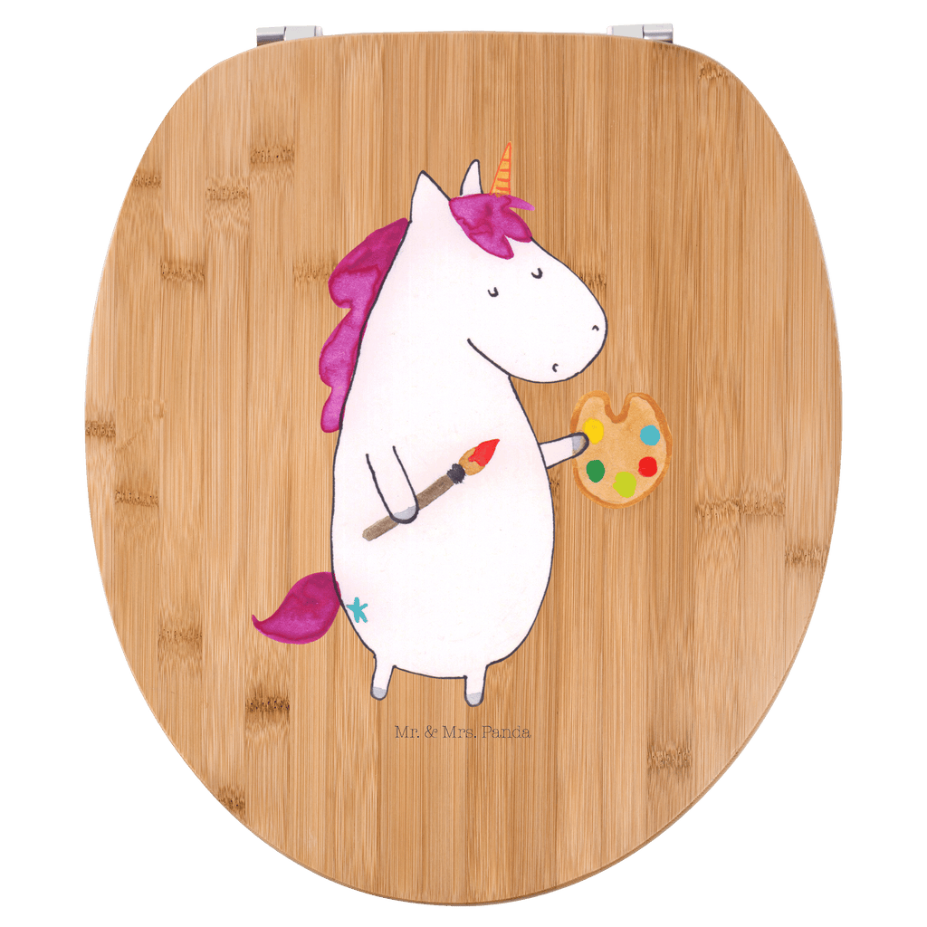 Motiv WC Sitz Einhorn Künstler Klobrille, Klodeckel, Toilettendeckel, WC-Sitz, Toilette, Einhorn, Einhörner, Einhorn Deko, Pegasus, Unicorn, Englisch, Künstler, Artist, Malen, Zeichnen, Welt, Farbe, Stift, Pinsel, Geschenk, Maler