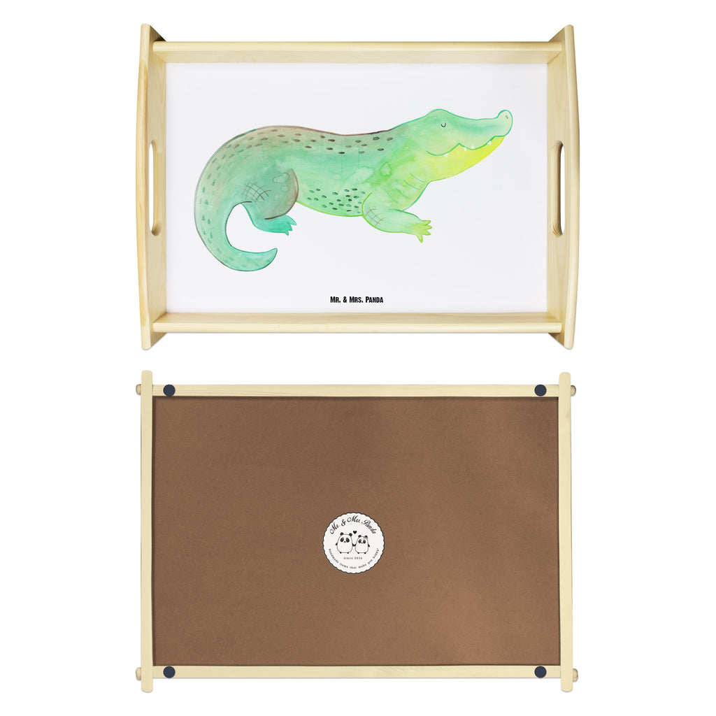 Serviertablett Krokodil Tablett, Holztablett, Küchentablett, Dekotablett, Frühstückstablett, Meerestiere, Meer, Urlaub, Krokodil, Krokodile, verrückt sein, spontan sein, Abenteuerlust, Reiselust, Freundin, beste Freundin, Lieblingsmensch