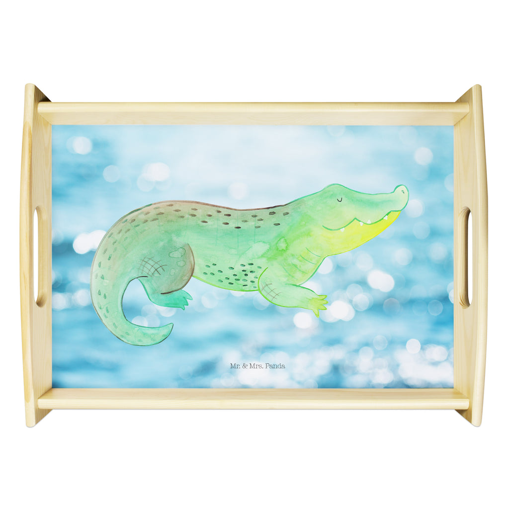 Serviertablett Krokodil Tablett, Holztablett, Küchentablett, Dekotablett, Frühstückstablett, Meerestiere, Meer, Urlaub, Krokodil, Krokodile, verrückt sein, spontan sein, Abenteuerlust, Reiselust, Freundin, beste Freundin, Lieblingsmensch