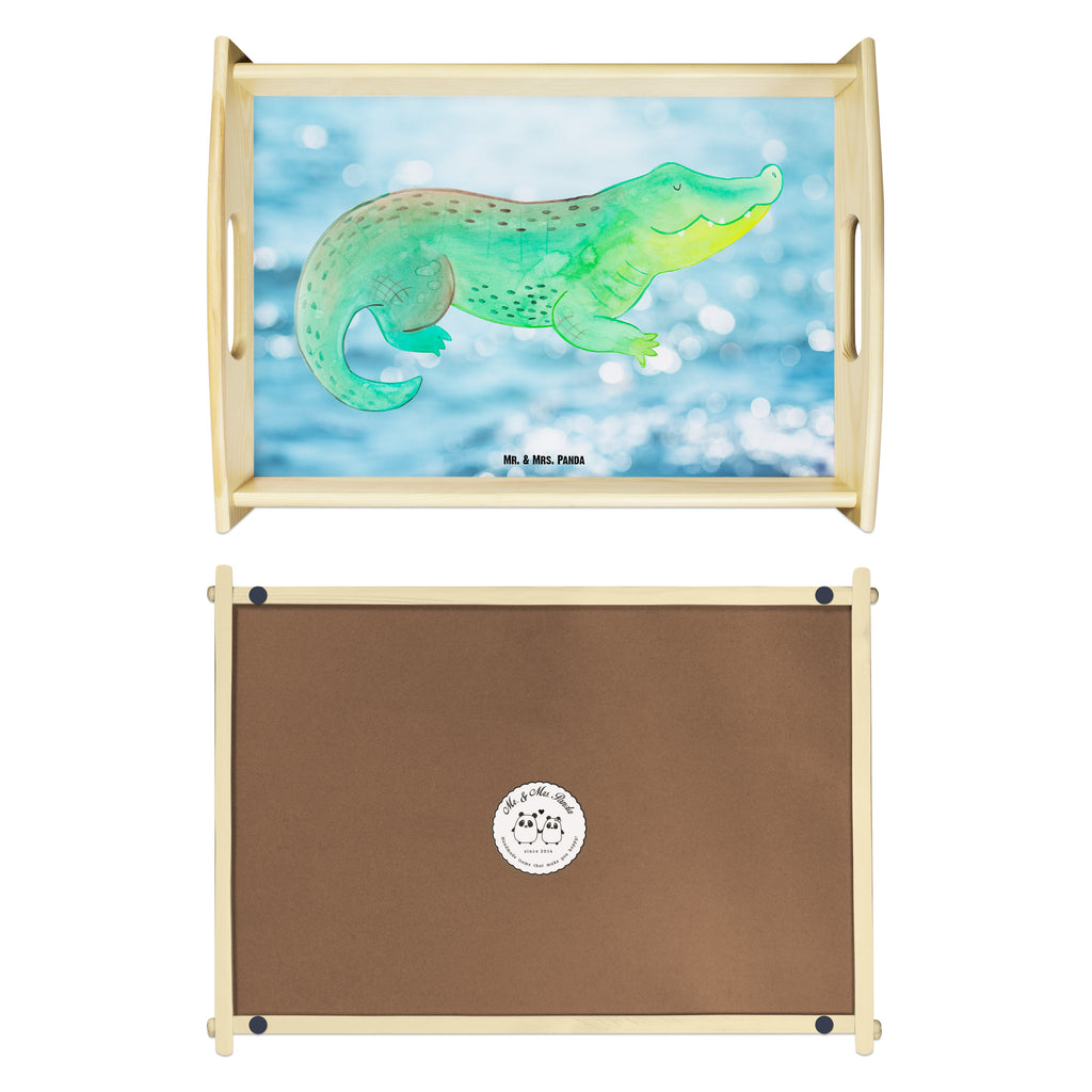 Serviertablett Krokodil Tablett, Holztablett, Küchentablett, Dekotablett, Frühstückstablett, Meerestiere, Meer, Urlaub, Krokodil, Krokodile, verrückt sein, spontan sein, Abenteuerlust, Reiselust, Freundin, beste Freundin, Lieblingsmensch