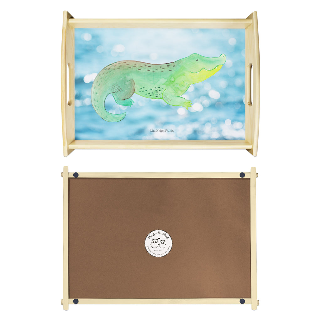 Serviertablett Krokodil Tablett, Holztablett, Küchentablett, Dekotablett, Frühstückstablett, Meerestiere, Meer, Urlaub, Krokodil, Krokodile, verrückt sein, spontan sein, Abenteuerlust, Reiselust, Freundin, beste Freundin, Lieblingsmensch