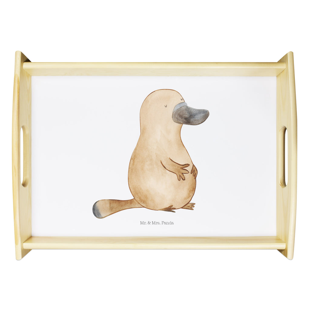 Serviertablett Schnabeltier mutig Tablett, Holztablett, Küchentablett, Dekotablett, Frühstückstablett, Meerestiere, Meer, Urlaub, Schnabeltier, Mut, mutig, Lebensweisheit, Schnabeltiere, Motivation, Training, Büro, Arbeit, Neuanfang, Neustart, Weltreise, Raodtrip