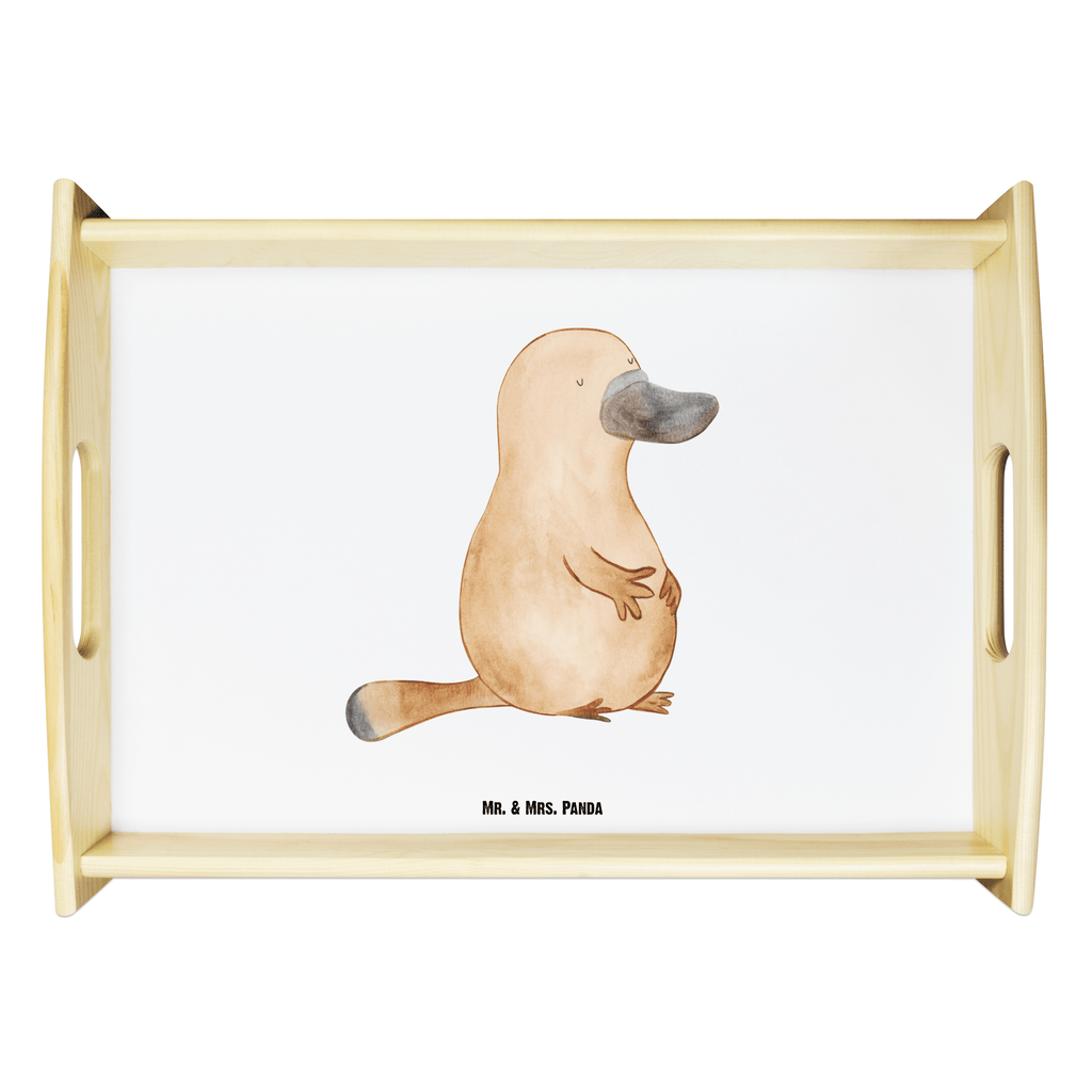 Serviertablett Schnabeltier mutig Tablett, Holztablett, Küchentablett, Dekotablett, Frühstückstablett, Meerestiere, Meer, Urlaub, Schnabeltier, Mut, mutig, Lebensweisheit, Schnabeltiere, Motivation, Training, Büro, Arbeit, Neuanfang, Neustart, Weltreise, Raodtrip