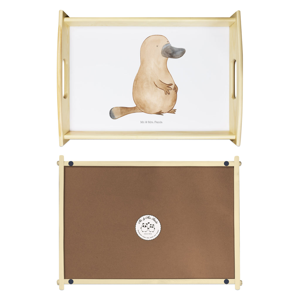 Serviertablett Schnabeltier mutig Tablett, Holztablett, Küchentablett, Dekotablett, Frühstückstablett, Meerestiere, Meer, Urlaub, Schnabeltier, Mut, mutig, Lebensweisheit, Schnabeltiere, Motivation, Training, Büro, Arbeit, Neuanfang, Neustart, Weltreise, Raodtrip