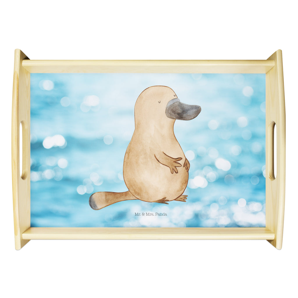 Serviertablett Schnabeltier mutig Tablett, Holztablett, Küchentablett, Dekotablett, Frühstückstablett, Meerestiere, Meer, Urlaub, Schnabeltier, Mut, mutig, Lebensweisheit, Schnabeltiere, Motivation, Training, Büro, Arbeit, Neuanfang, Neustart, Weltreise, Raodtrip