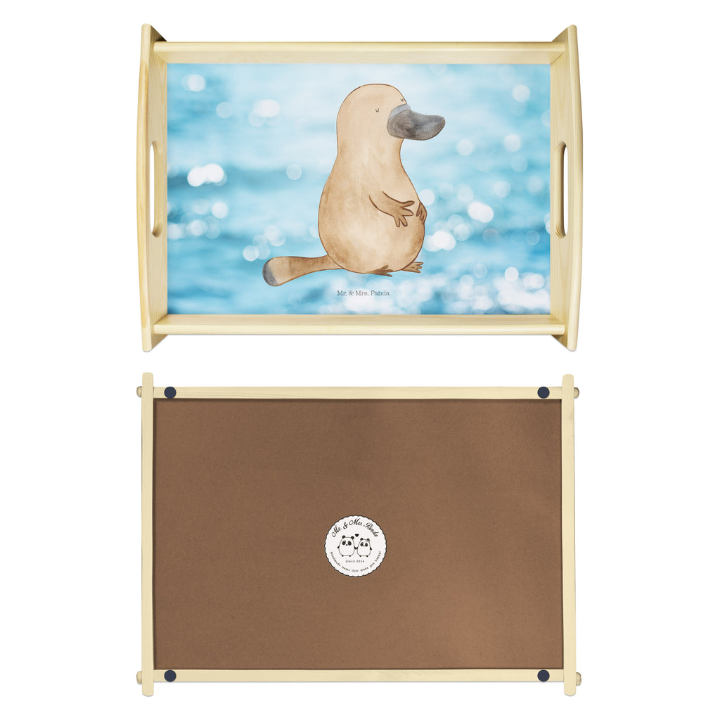 Serviertablett Schnabeltier mutig Tablett, Holztablett, Küchentablett, Dekotablett, Frühstückstablett, Meerestiere, Meer, Urlaub, Schnabeltier, Mut, mutig, Lebensweisheit, Schnabeltiere, Motivation, Training, Büro, Arbeit, Neuanfang, Neustart, Weltreise, Raodtrip