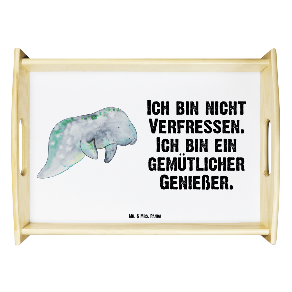 Serviertablett Seekuh chillt Tablett, Holztablett, Küchentablett, Dekotablett, Frühstückstablett, Meerestiere, Meer, Urlaub, Seekuh, Seekühe, Diät, Abnehmen, Zucker, Diätwahn, Essen, Süßigkeiten