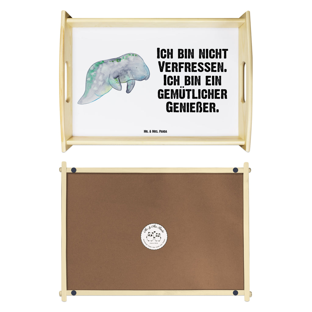 Serviertablett Seekuh chillt Tablett, Holztablett, Küchentablett, Dekotablett, Frühstückstablett, Meerestiere, Meer, Urlaub, Seekuh, Seekühe, Diät, Abnehmen, Zucker, Diätwahn, Essen, Süßigkeiten