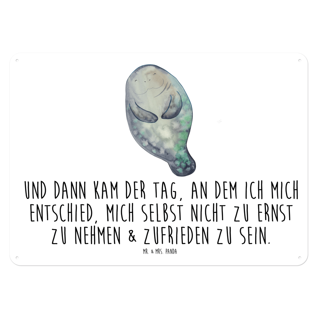 Blechschild Seekuh happy Blechschild, Metallschild, Geschenk Schild, Schild, Magnet-Metall-Schild, Deko Schild, Wandschild, Wand-Dekoration, Türschild, Meerestiere, Meer, Urlaub, Seekuh, Seekühe, Selbstliebe, Respekt, Neuanfang, Neustart, Achtsamkeit, Zufrieden, Liebeskummer, Freundin