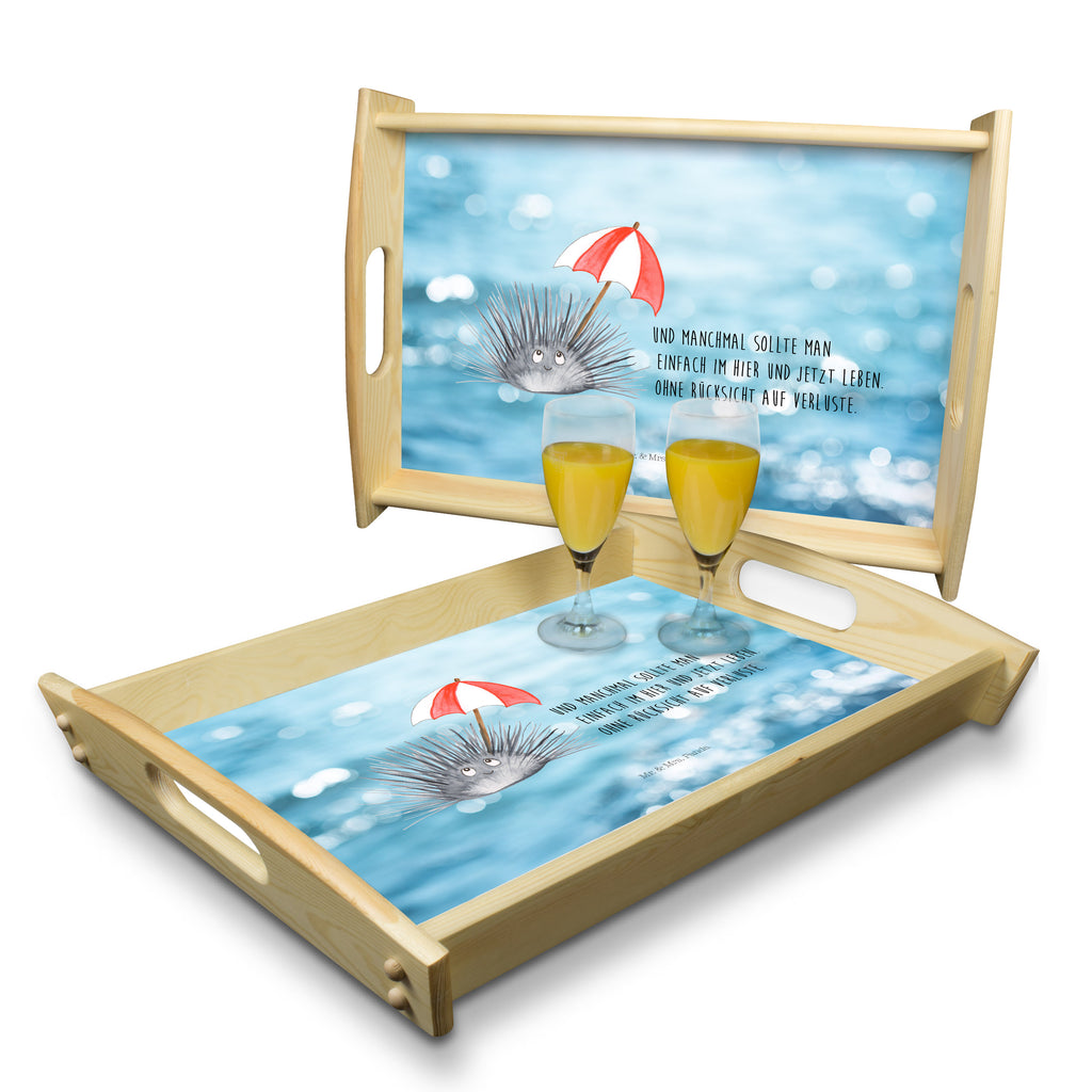 Serviertablett Seeigel Tablett, Holztablett, Küchentablett, Dekotablett, Frühstückstablett, Meerestiere, Meer, Urlaub, Seeigel, Achtsamkeit, Selbstakzeptanz, Selbstliebe, Hier und Jetzt, Leben, Lebe