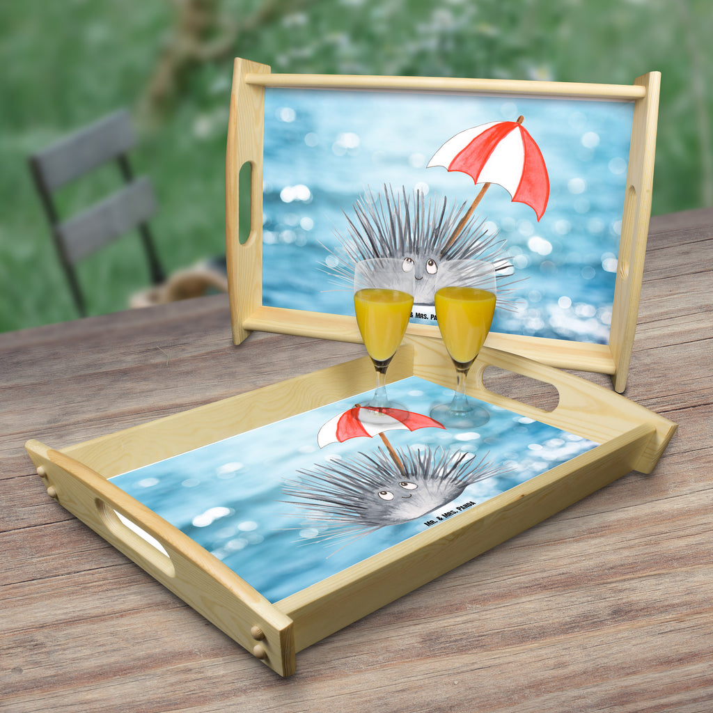 Serviertablett Seeigel Tablett, Holztablett, Küchentablett, Dekotablett, Frühstückstablett, Meerestiere, Meer, Urlaub, Seeigel, Achtsamkeit, Selbstakzeptanz, Selbstliebe, Hier und Jetzt, Leben, Lebe