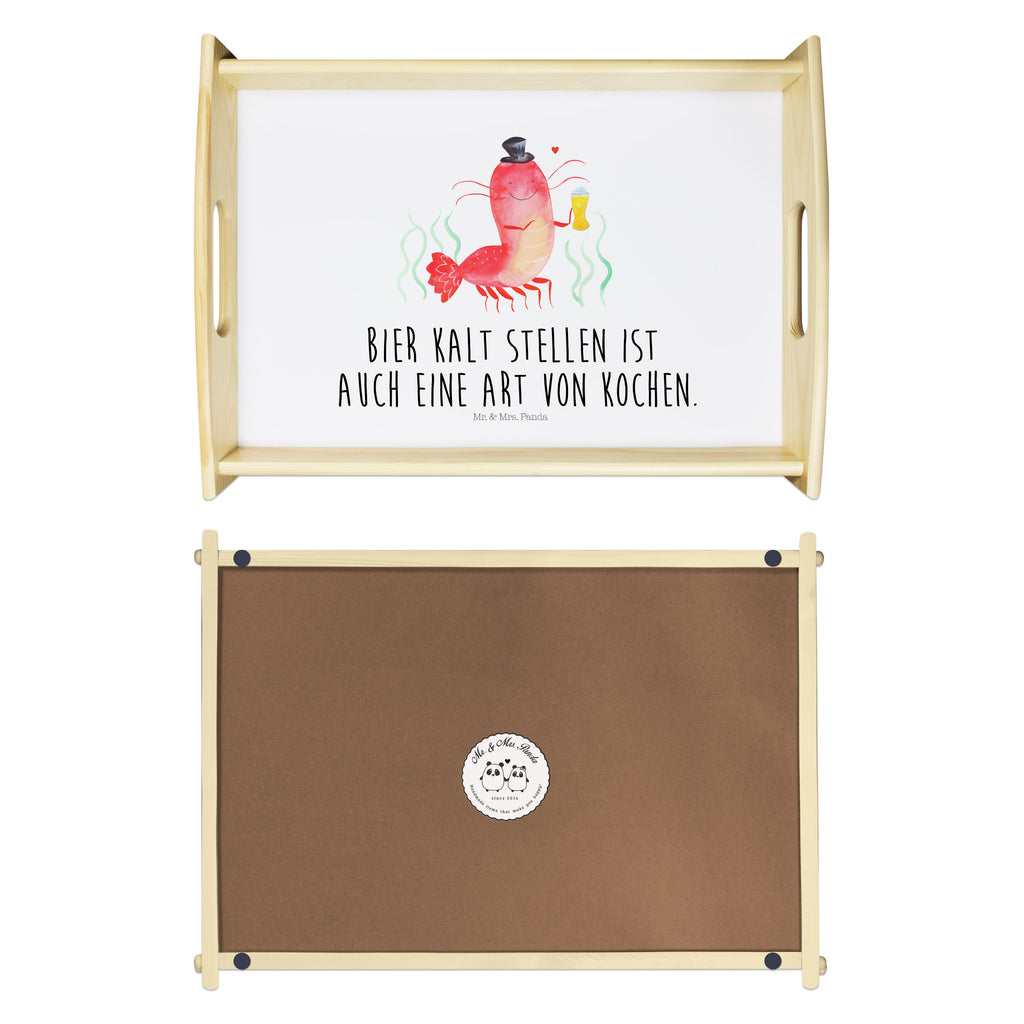 Serviertablett Hummer mit Weizen Tablett, Holztablett, Küchentablett, Dekotablett, Frühstückstablett, Meerestiere, Meer, Urlaub, Garnele, Garnelen, Bier, Kochen, Männerhaushalt, Junggeselle, Junggesellin, Bierliebhaber, Kneipe, Gasthaus, Wirtschaft