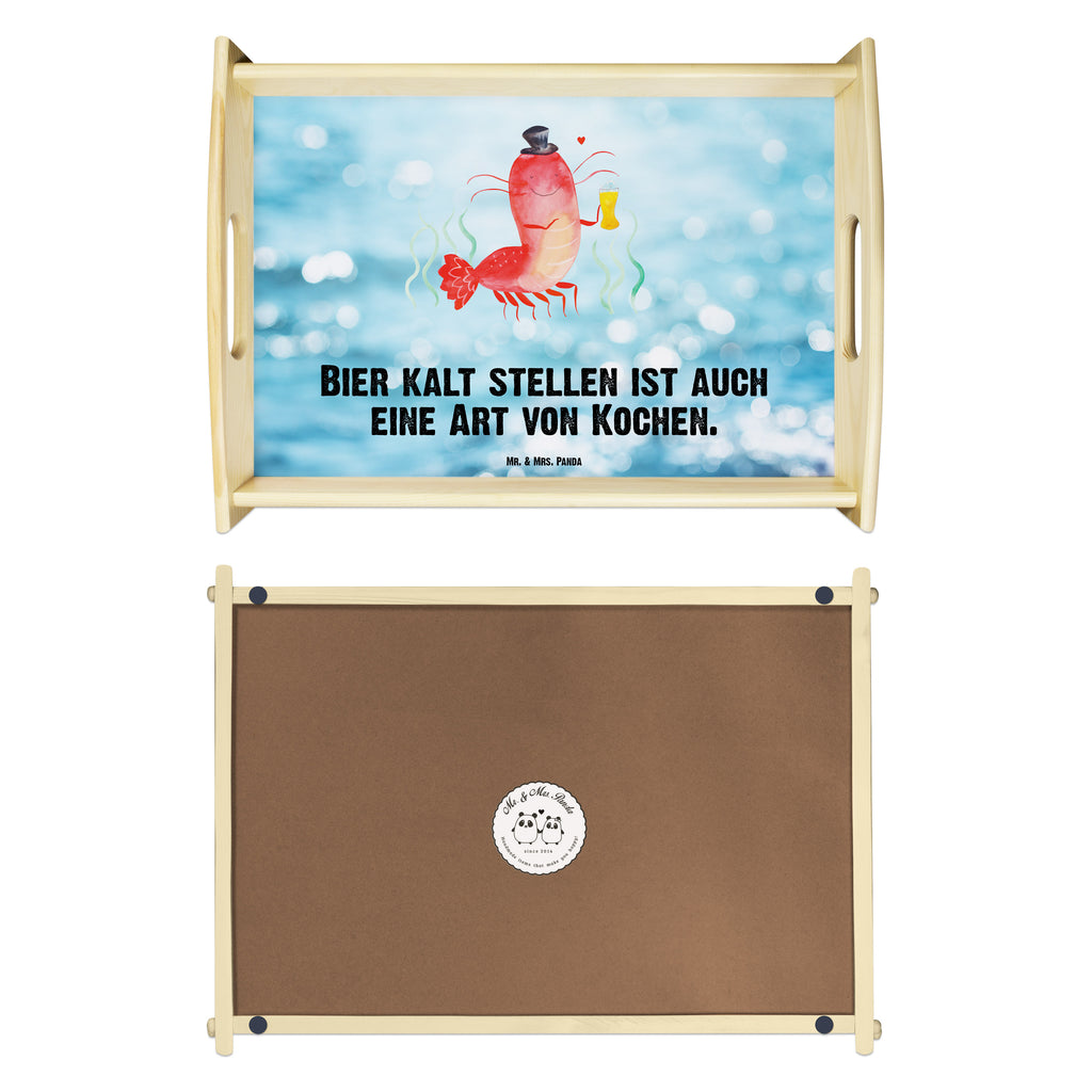 Serviertablett Hummer mit Weizen Tablett, Holztablett, Küchentablett, Dekotablett, Frühstückstablett, Meerestiere, Meer, Urlaub, Garnele, Garnelen, Bier, Kochen, Männerhaushalt, Junggeselle, Junggesellin, Bierliebhaber, Kneipe, Gasthaus, Wirtschaft