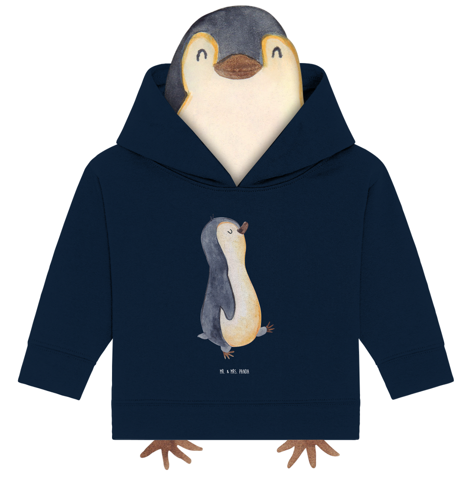 Organic Baby Hoodie Pinguin marschierend Baby Kapuzenshirt, Baby Kapuzensweatshirt, Baby Hoodie, Baby Pullover, Pinguin, Pinguine, Frühaufsteher, Langschläfer, Bruder, Schwester, Familie