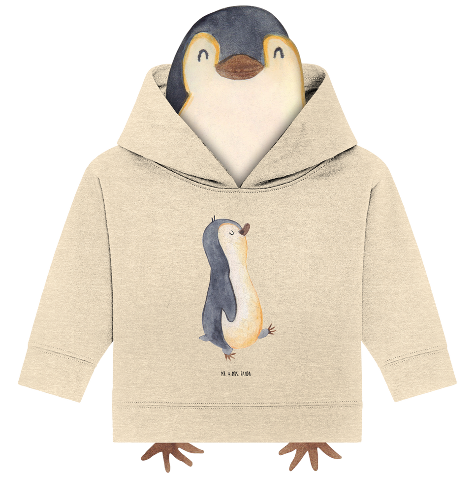 Organic Baby Hoodie Pinguin marschierend Baby Kapuzenshirt, Baby Kapuzensweatshirt, Baby Hoodie, Baby Pullover, Pinguin, Pinguine, Frühaufsteher, Langschläfer, Bruder, Schwester, Familie