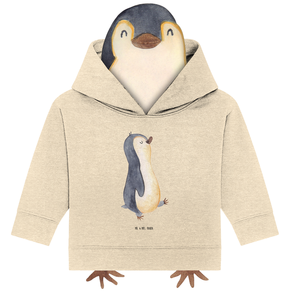 Organic Baby Hoodie Pinguin marschierend Baby Kapuzenshirt, Baby Kapuzensweatshirt, Baby Hoodie, Baby Pullover, Pinguin, Pinguine, Frühaufsteher, Langschläfer, Bruder, Schwester, Familie