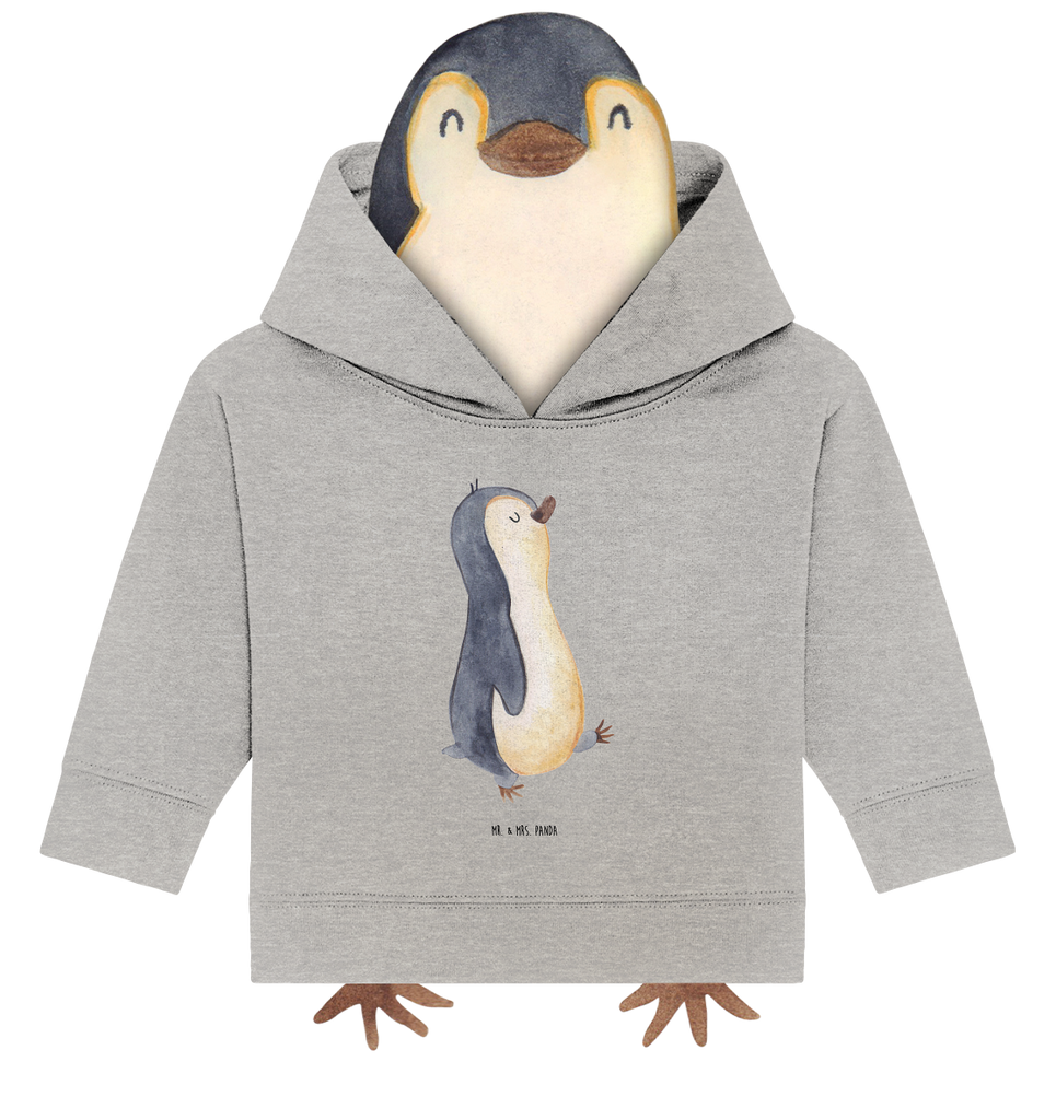 Organic Baby Hoodie Pinguin marschierend Baby Kapuzenshirt, Baby Kapuzensweatshirt, Baby Hoodie, Baby Pullover, Pinguin, Pinguine, Frühaufsteher, Langschläfer, Bruder, Schwester, Familie