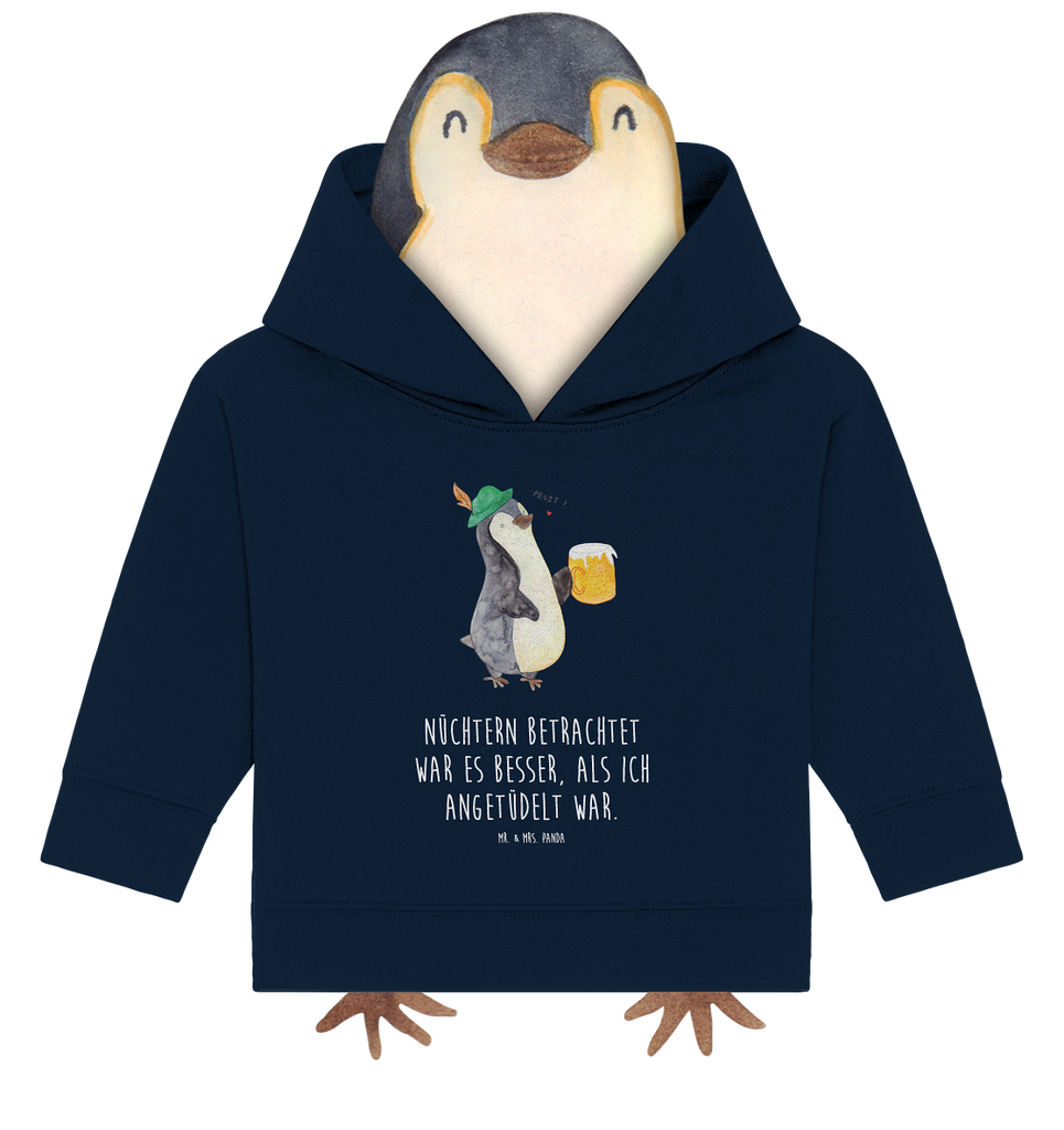 Organic Baby Hoodie Pinguin Bier Baby Kapuzenshirt, Baby Kapuzensweatshirt, Baby Hoodie, Baby Pullover, Pinguin, Pinguine, Bier, Oktoberfest
