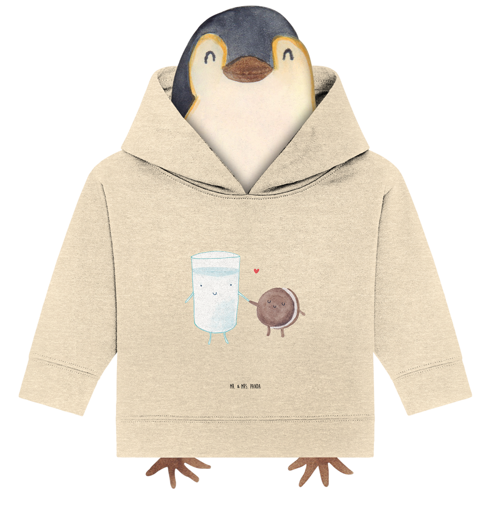 Organic Baby Hoodie Milch & Keks Baby Kapuzenshirt, Baby Kapuzensweatshirt, Baby Hoodie, Baby Pullover, Tiermotive, Gute Laune, lustige Sprüche, Tiere, Milk, Cookie, Milch, Keks, Kekse, Kaffee, Einladung Frühstück, Motiv süß, romantisch, perfektes Paar