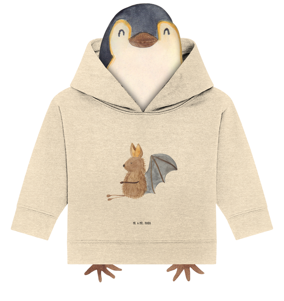 Organic Baby Hoodie Fledermaus sitzend Baby Kapuzenshirt, Baby Kapuzensweatshirt, Baby Hoodie, Baby Pullover, Tiermotive, Gute Laune, lustige Sprüche, Tiere, Fledermaus, Fledermäuse, Motivation, entspannen