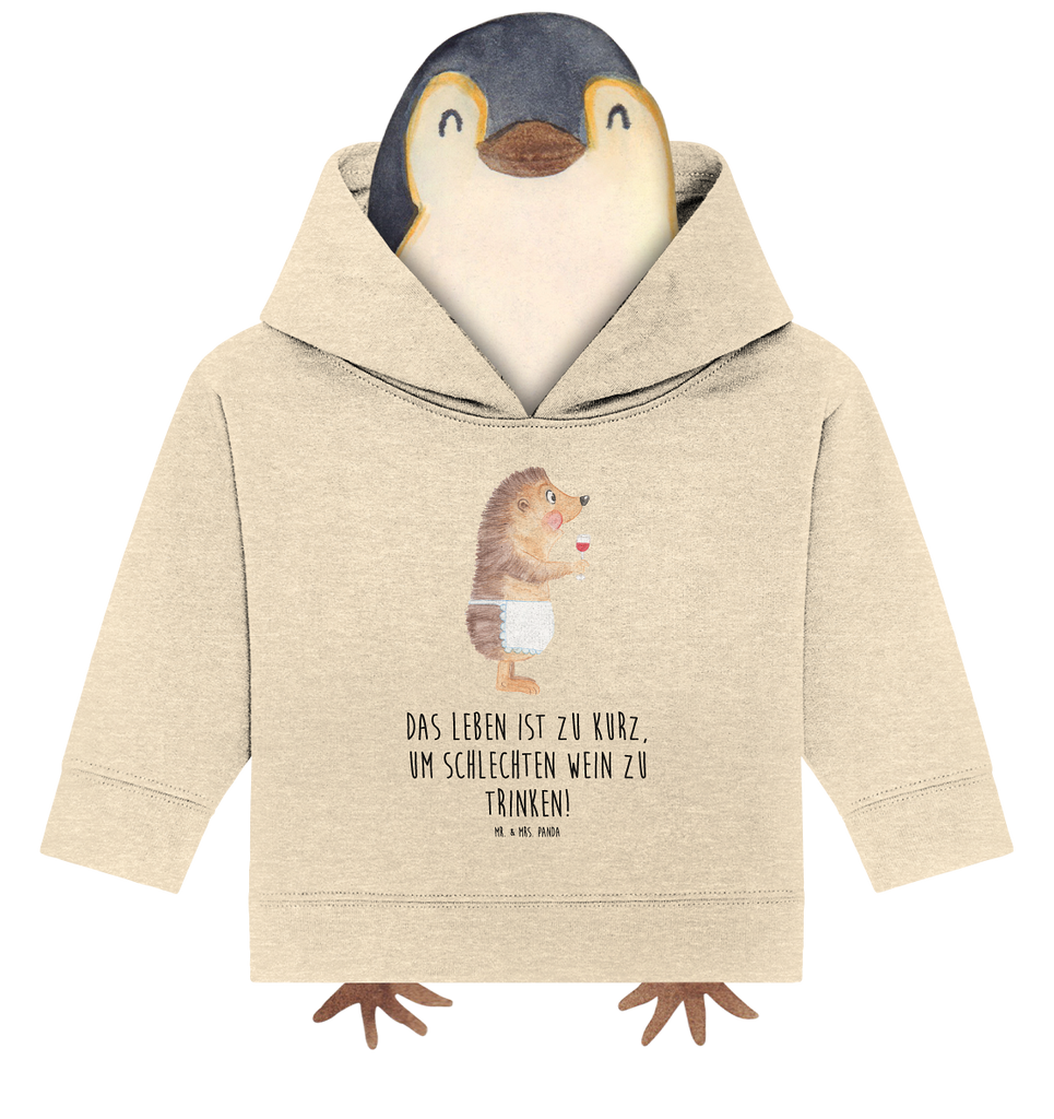 Organic Baby Hoodie Igel mit Wein Baby Kapuzenshirt, Baby Kapuzensweatshirt, Baby Hoodie, Baby Pullover, Tiermotive, Gute Laune, lustige Sprüche, Tiere, Wein Spruch, Igel, Geschenk Weintrinker, Geschenk Weinliebhaber, Wein Deko, Weinglas, Rotwein, Weißwein, Wein trinken