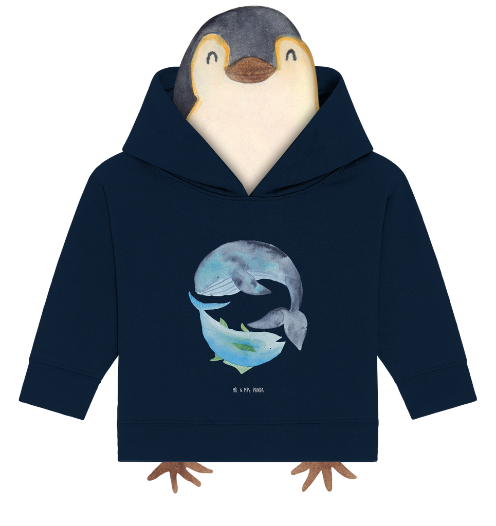 Organic Baby Hoodie Walfisch & Thunfisch Baby Kapuzenshirt, Baby Kapuzensweatshirt, Baby Hoodie, Baby Pullover, Tiermotive, Gute Laune, lustige Sprüche, Tiere, Wal, Wahl, Tunfisch, Wortwitz lustig, Spruch lustig, Flachwitz, Witz, Spruch des Tages, Flachwitz Geschenk