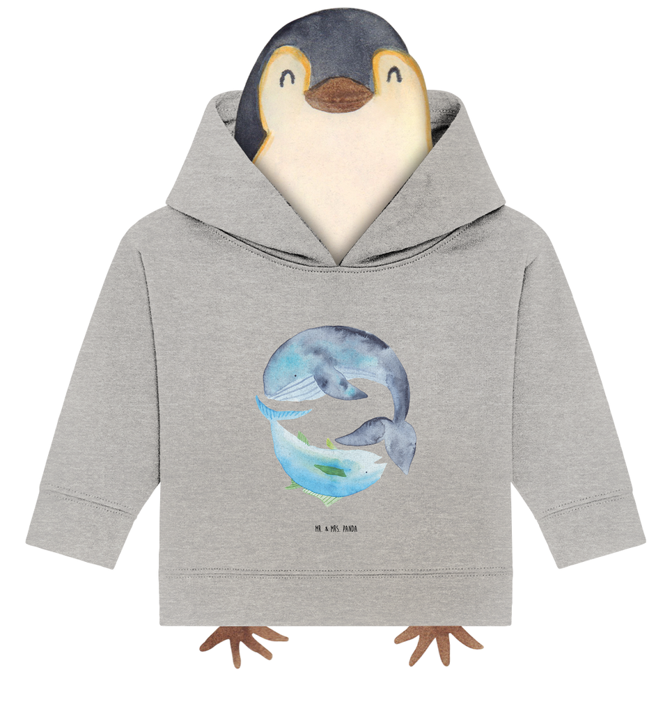 Organic Baby Hoodie Walfisch & Thunfisch Baby Kapuzenshirt, Baby Kapuzensweatshirt, Baby Hoodie, Baby Pullover, Tiermotive, Gute Laune, lustige Sprüche, Tiere, Wal, Wahl, Tunfisch, Wortwitz lustig, Spruch lustig, Flachwitz, Witz, Spruch des Tages, Flachwitz Geschenk