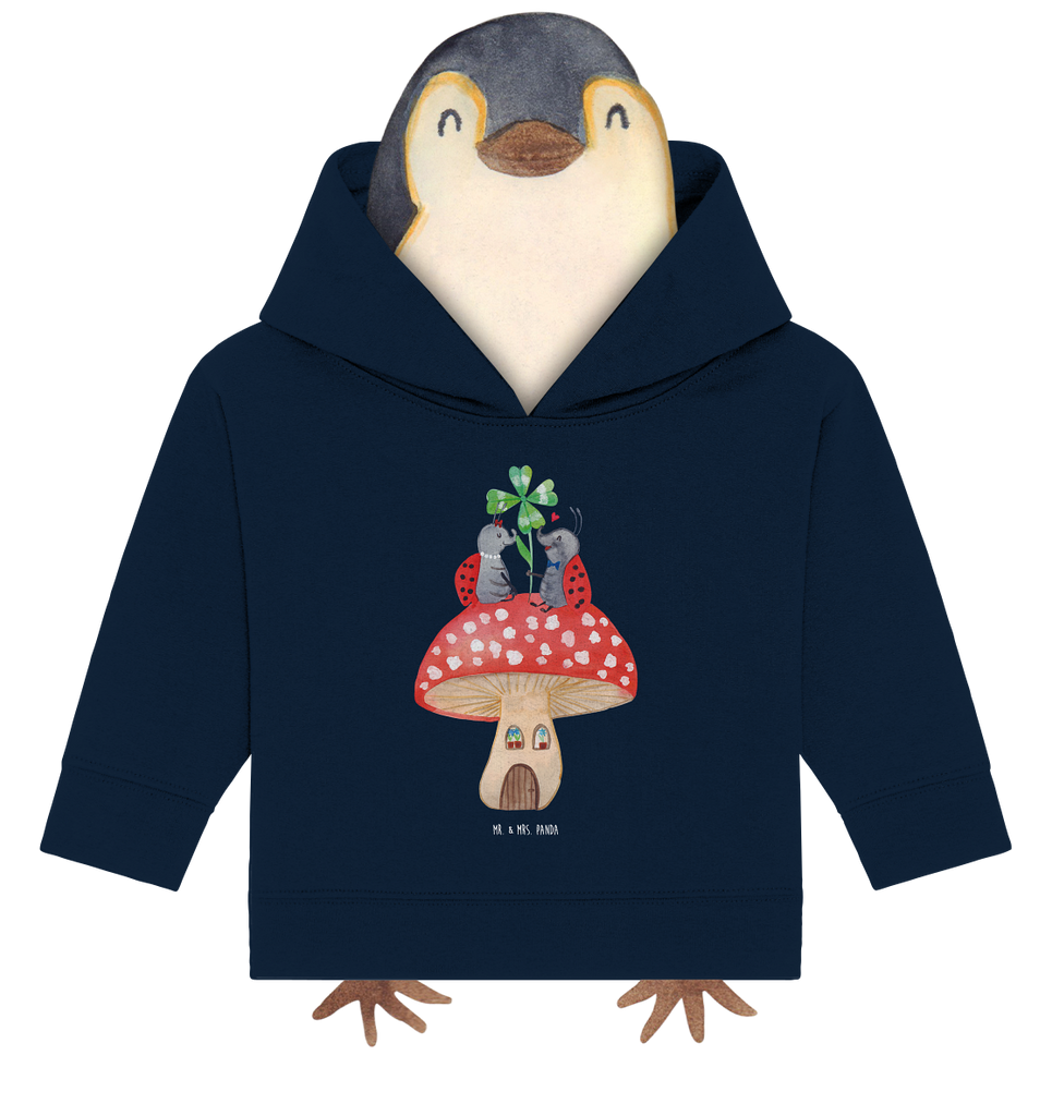 Organic Baby Hoodie Marienkäfer Paar Fliegenpilz Baby Kapuzenshirt, Baby Kapuzensweatshirt, Baby Hoodie, Baby Pullover, Tiermotive, Gute Laune, lustige Sprüche, Tiere, Haus, Wohnung, zuhause, Fliegenpilz, Marienkäfer, Fleigenpilzhaus
