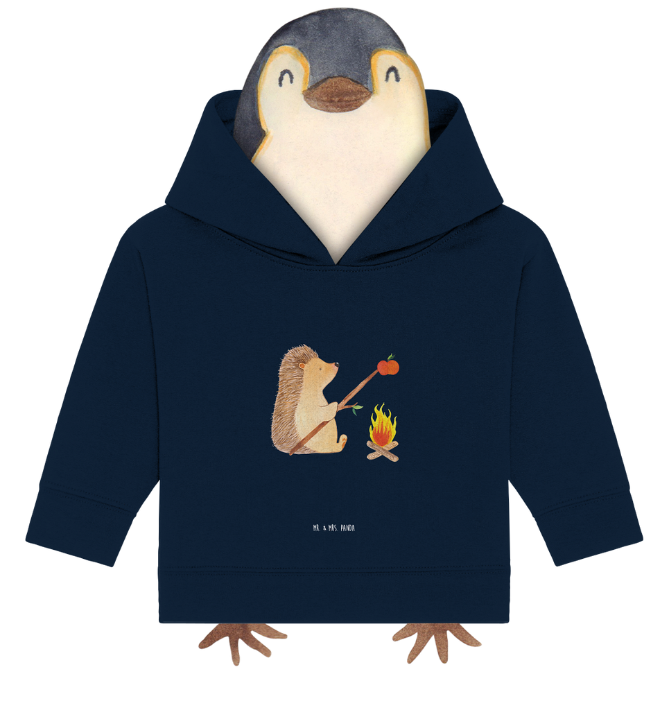 Organic Baby Hoodie Igel grillt Baby Kapuzenshirt, Baby Kapuzensweatshirt, Baby Hoodie, Baby Pullover, Tiermotive, Gute Laune, lustige Sprüche, Tiere, Igel, Grillen, Ziele, Motivation, arbeitslos, Sinn des Lebens, Spruch