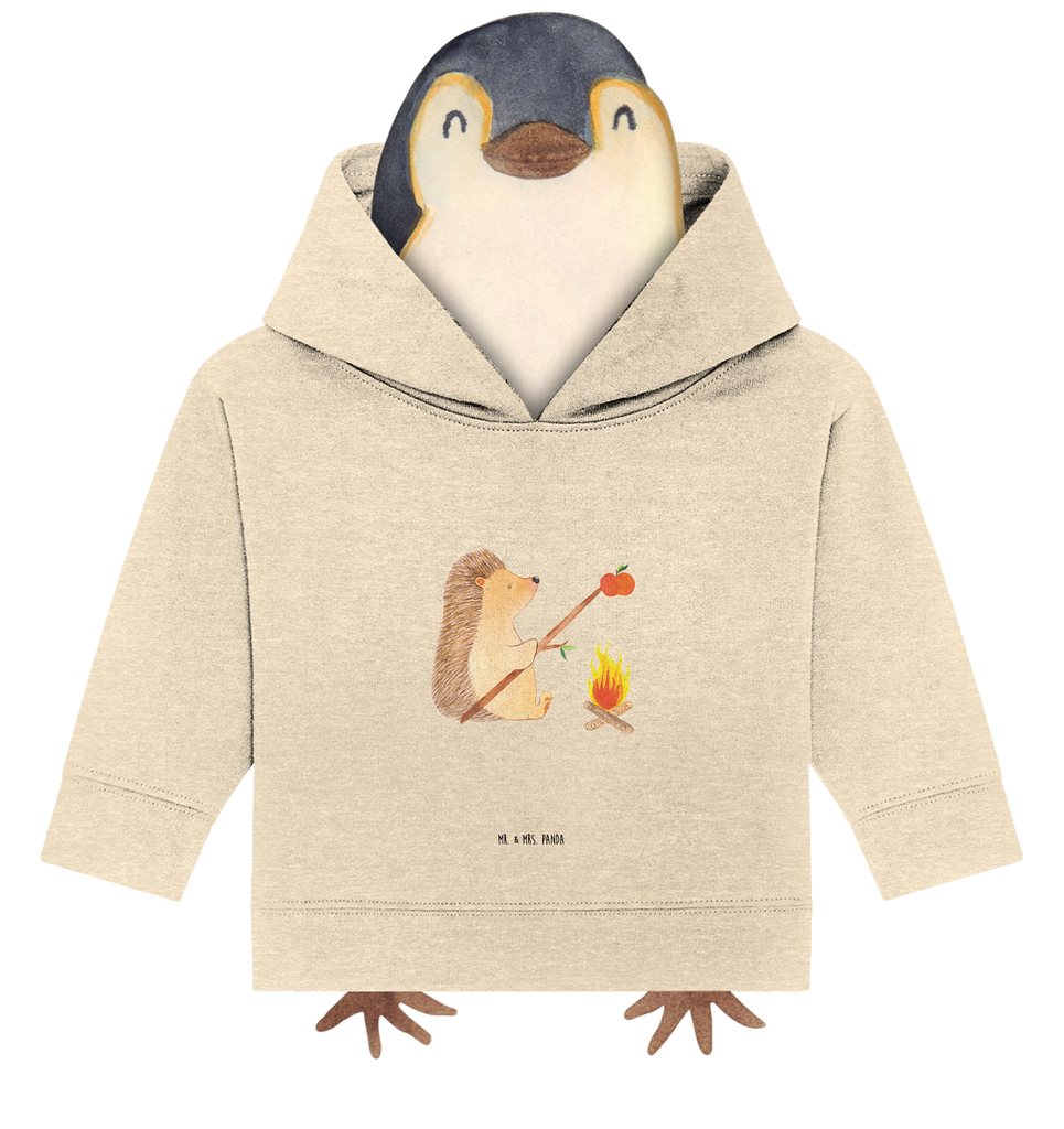 Organic Baby Hoodie Igel grillt Baby Kapuzenshirt, Baby Kapuzensweatshirt, Baby Hoodie, Baby Pullover, Tiermotive, Gute Laune, lustige Sprüche, Tiere, Igel, Grillen, Ziele, Motivation, arbeitslos, Sinn des Lebens, Spruch