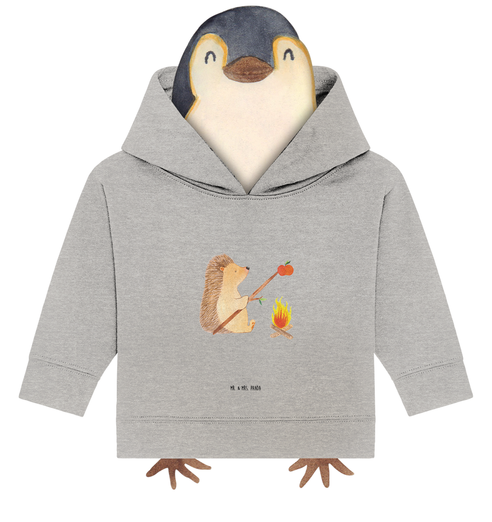 Organic Baby Hoodie Igel grillt Baby Kapuzenshirt, Baby Kapuzensweatshirt, Baby Hoodie, Baby Pullover, Tiermotive, Gute Laune, lustige Sprüche, Tiere, Igel, Grillen, Ziele, Motivation, arbeitslos, Sinn des Lebens, Spruch