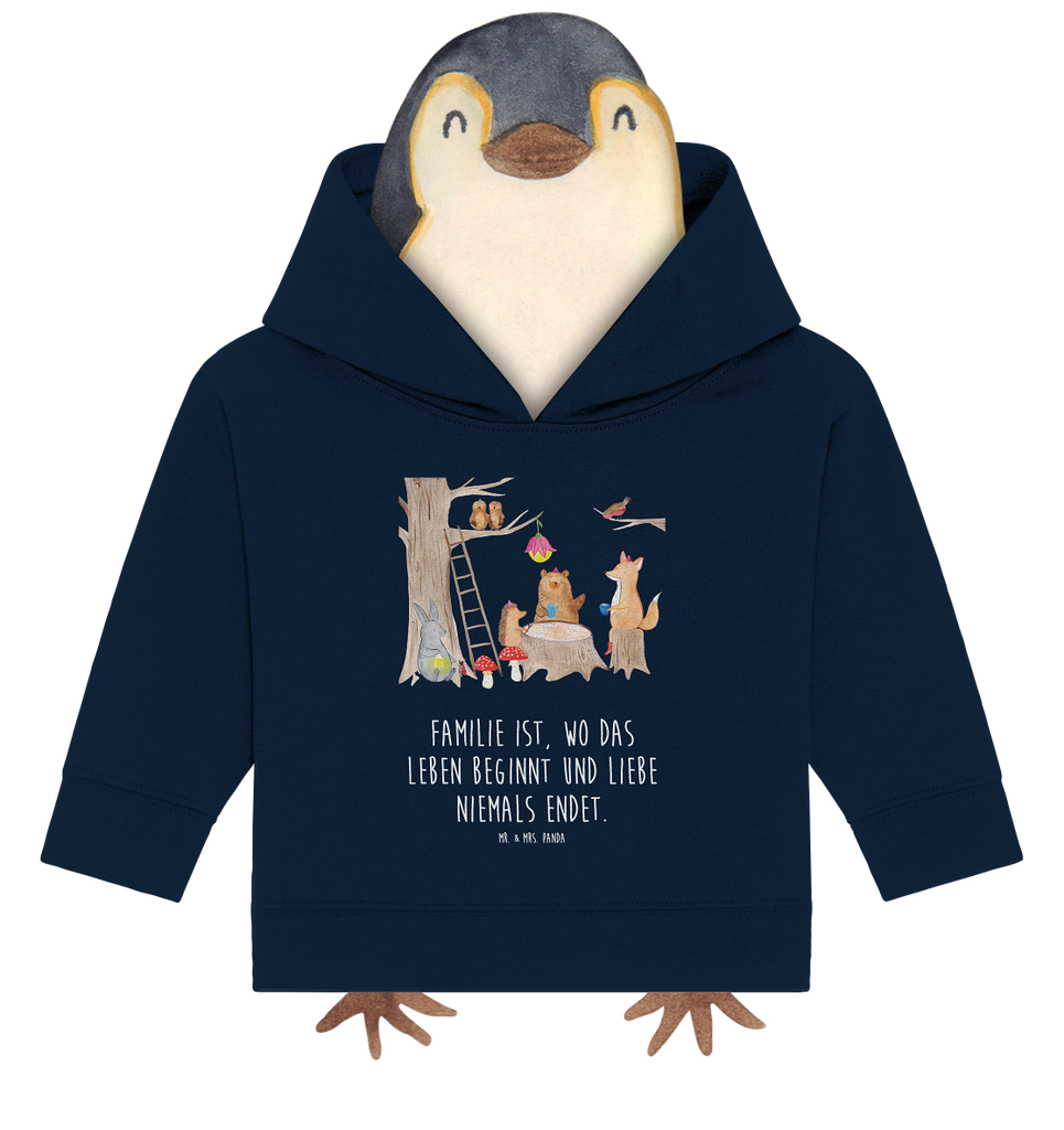 Organic Baby Hoodie Waldtiere Picknick Bio, Baby Kapuzenshirt, Baby Kapuzensweatshirt, Baby Hoodie, Baby Pullover, süße Tiermotive, gute Laune, lustige Sprüche, Tiere, Waldtiere, Picknick, Wald, Fuchs, Hase, Igel, Maus, Eichhörnchen