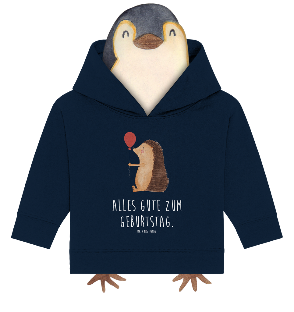 Organic Baby Hoodie Igel mit Luftballon Baby Kapuzenshirt, Baby Kapuzensweatshirt, Baby Hoodie, Baby Pullover, Tiermotive, Gute Laune, lustige Sprüche, Tiere, Igel, Geburtstag, Herzlichen Glückwunsch, Glückwunsch, Geburtstagskind, Ballon, Happy Birthday