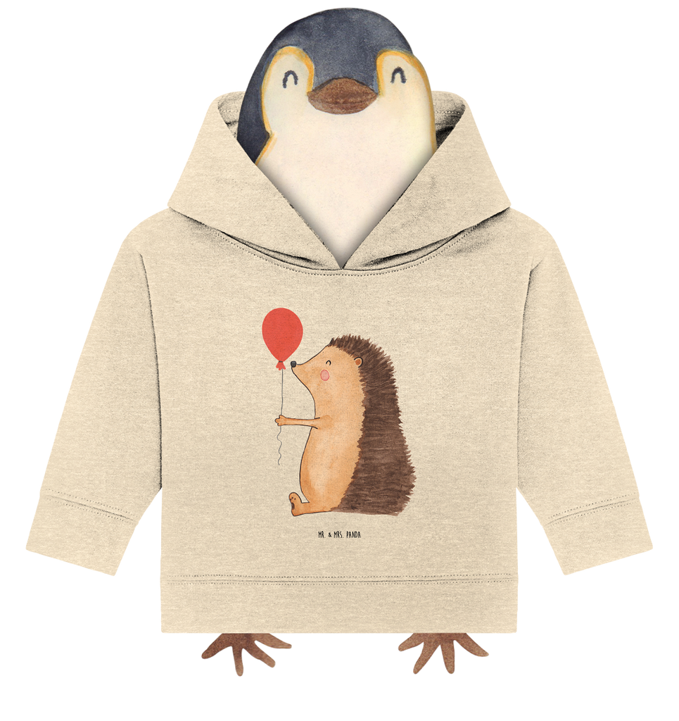 Organic Baby Hoodie Igel mit Luftballon Baby Kapuzenshirt, Baby Kapuzensweatshirt, Baby Hoodie, Baby Pullover, Tiermotive, Gute Laune, lustige Sprüche, Tiere, Igel, Geburtstag, Herzlichen Glückwunsch, Glückwunsch, Geburtstagskind, Ballon, Happy Birthday
