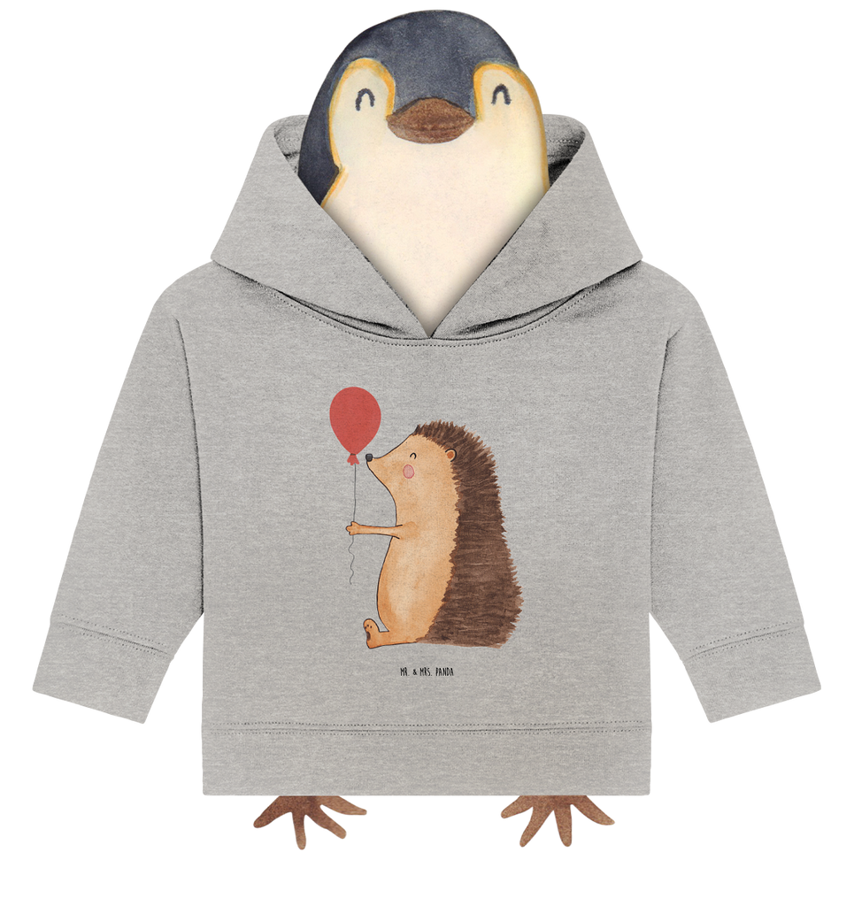 Organic Baby Hoodie Igel mit Luftballon Baby Kapuzenshirt, Baby Kapuzensweatshirt, Baby Hoodie, Baby Pullover, Tiermotive, Gute Laune, lustige Sprüche, Tiere, Igel, Geburtstag, Herzlichen Glückwunsch, Glückwunsch, Geburtstagskind, Ballon, Happy Birthday