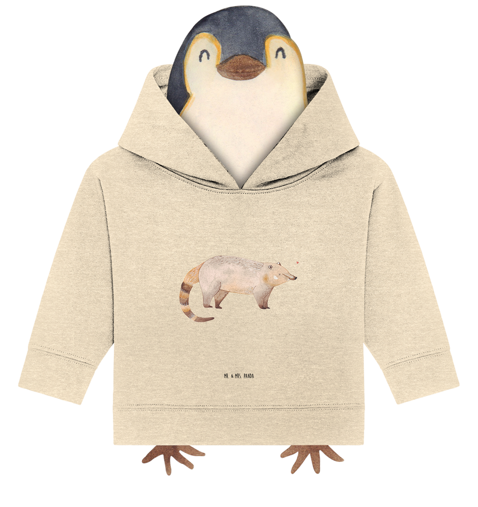 Organic Baby Hoodie Nasenbär Baby Kapuzenshirt, Baby Kapuzensweatshirt, Baby Hoodie, Baby Pullover, Tiermotive, Gute Laune, lustige Sprüche, Tiere, Nasenbär, Nasenbären, Rüsselbär, Bär