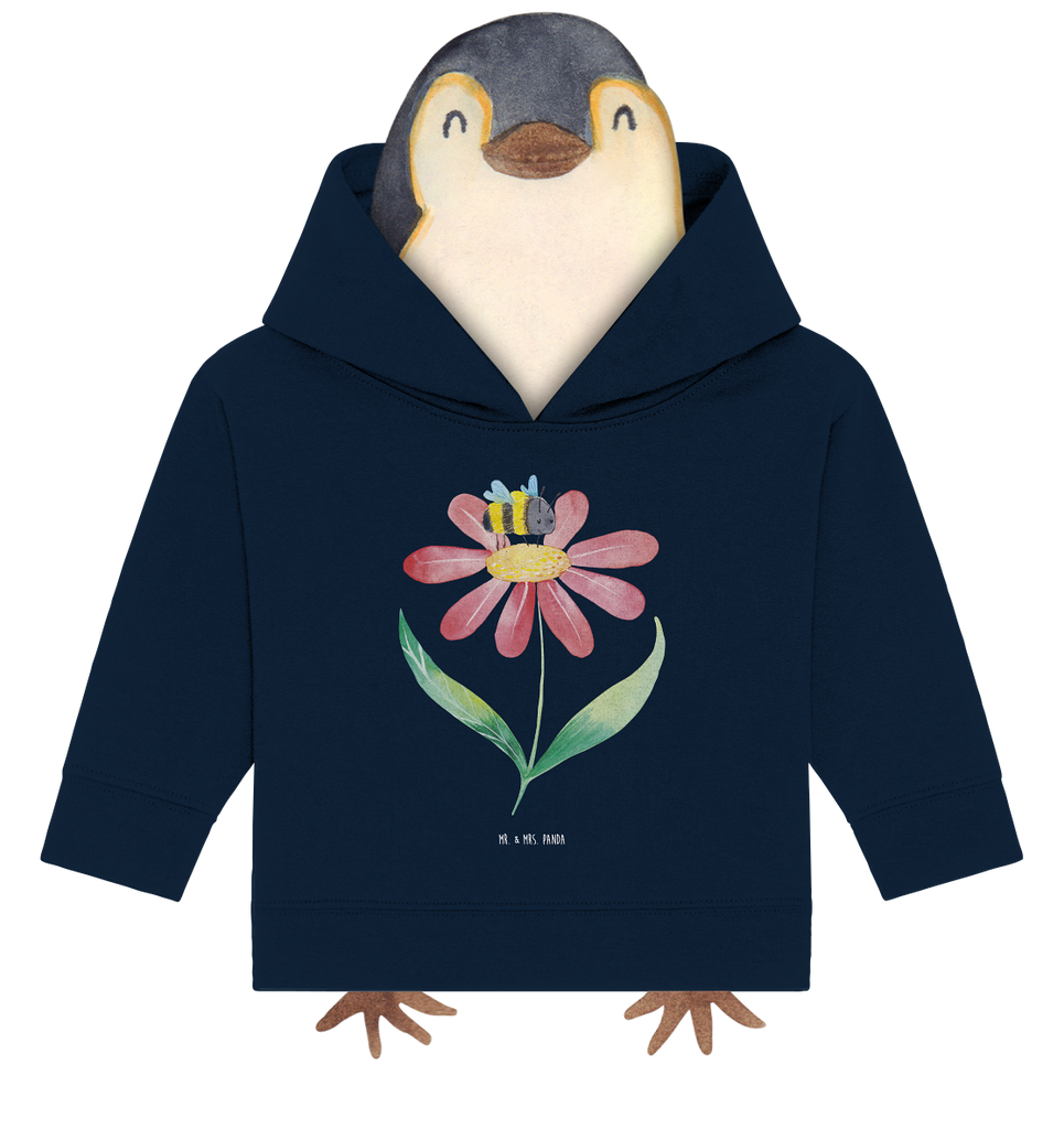 Organic Baby Hoodie Hummel Blume Baby Kapuzenshirt, Baby Kapuzensweatshirt, Baby Hoodie, Baby Pullover, Tiermotive, Gute Laune, lustige Sprüche, Tiere, Hummel, Blume, Wespe, Flauschig, Natur, Feld, Hummeln, Biene