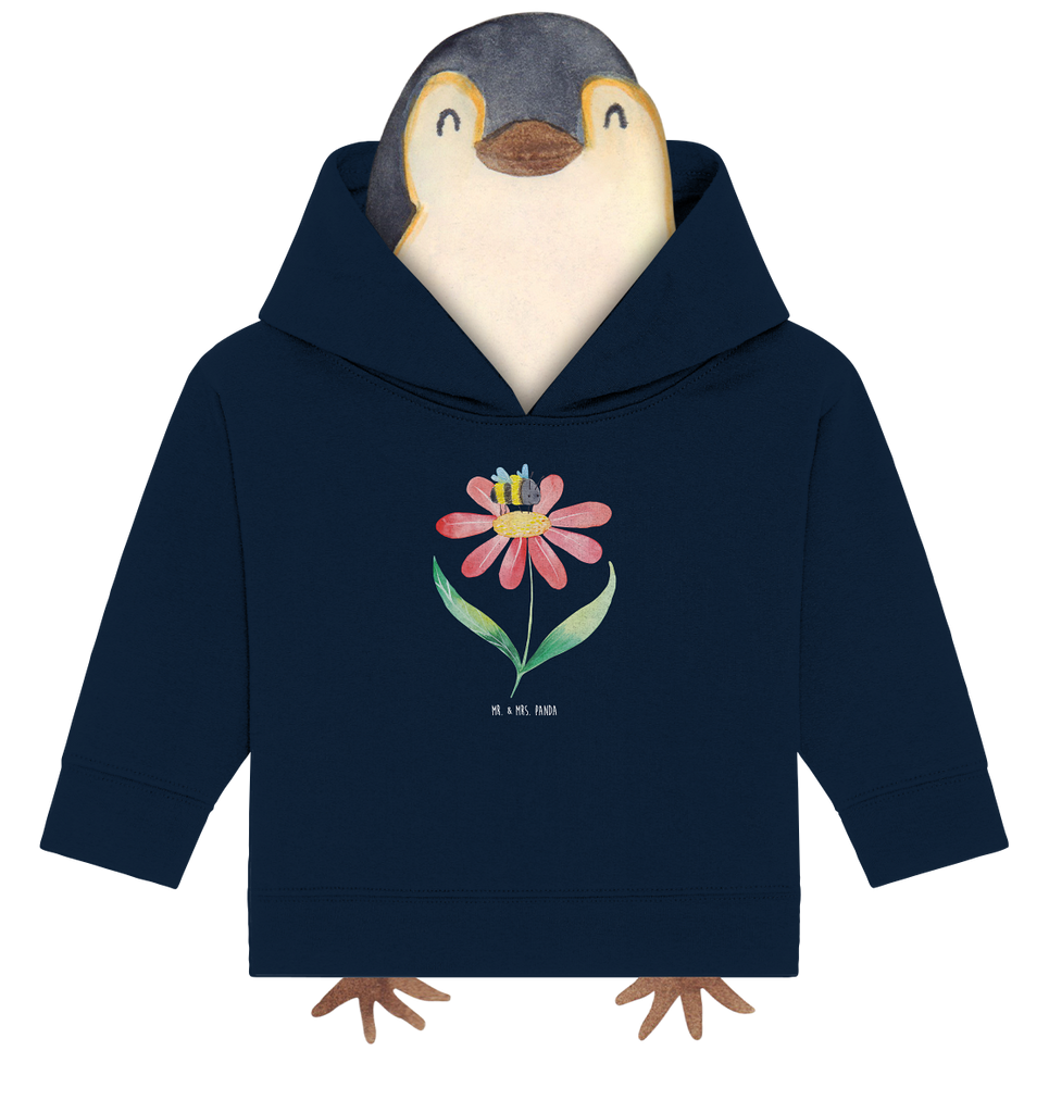 Organic Baby Hoodie Hummel Blume Baby Kapuzenshirt, Baby Kapuzensweatshirt, Baby Hoodie, Baby Pullover, Tiermotive, Gute Laune, lustige Sprüche, Tiere, Hummel, Blume, Wespe, Flauschig, Natur, Feld, Hummeln, Biene
