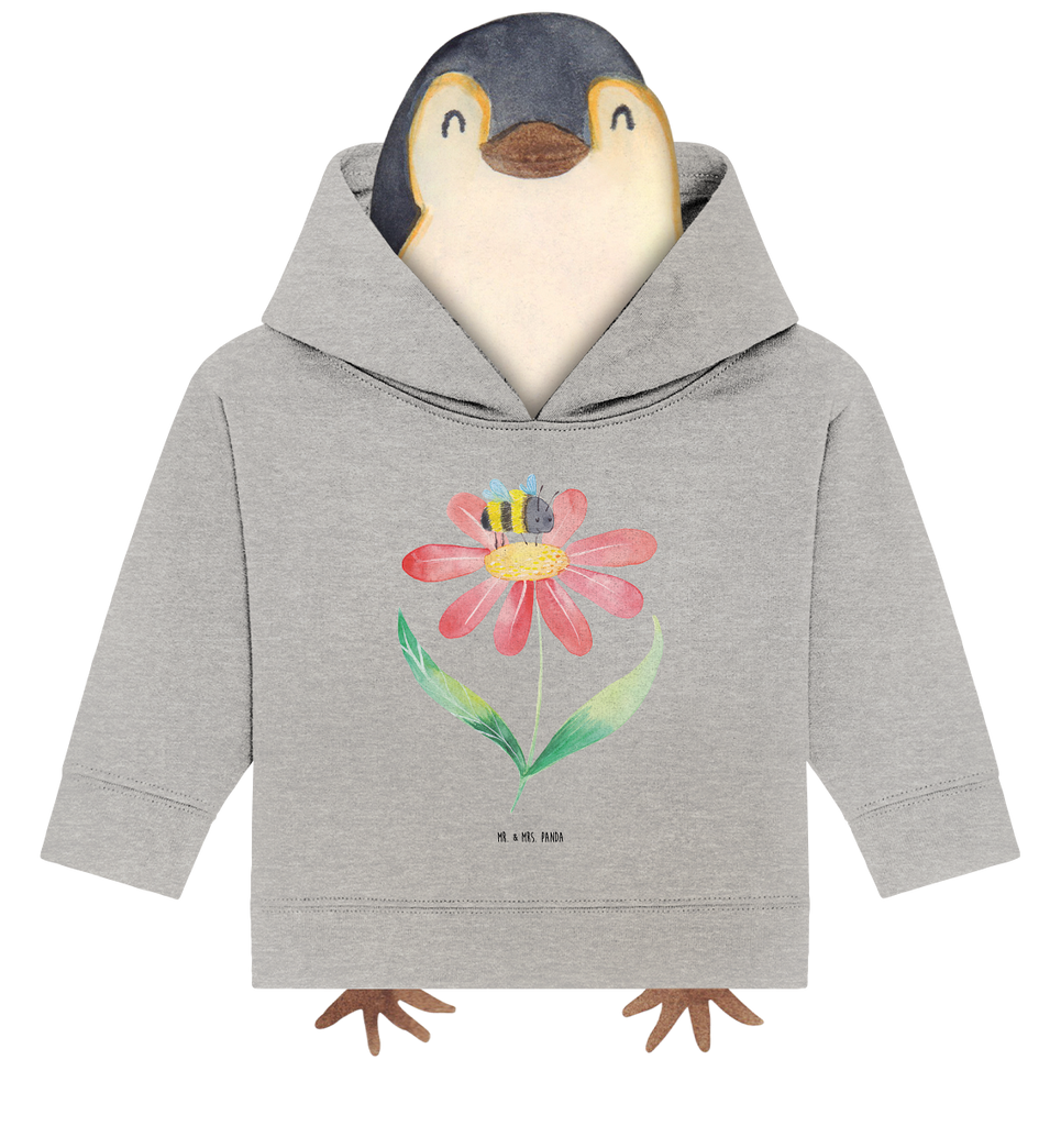 Organic Baby Hoodie Hummel Blume Baby Kapuzenshirt, Baby Kapuzensweatshirt, Baby Hoodie, Baby Pullover, Tiermotive, Gute Laune, lustige Sprüche, Tiere, Hummel, Blume, Wespe, Flauschig, Natur, Feld, Hummeln, Biene