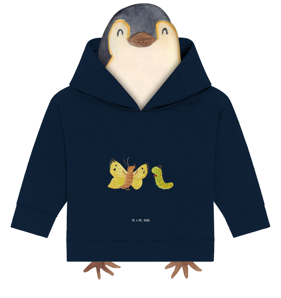 Organic Baby Hoodie Raupe & Schmetterling Baby Kapuzenshirt, Baby Kapuzensweatshirt, Baby Hoodie, Baby Pullover, Tiermotive, Gute Laune, lustige Sprüche, Tiere, Raupe, Schmetterling, Zitronenfalter, Entwicklung, Erwachsen werden, Kokon, Hut, Hütchen, Schönheit, Aufwachsen
