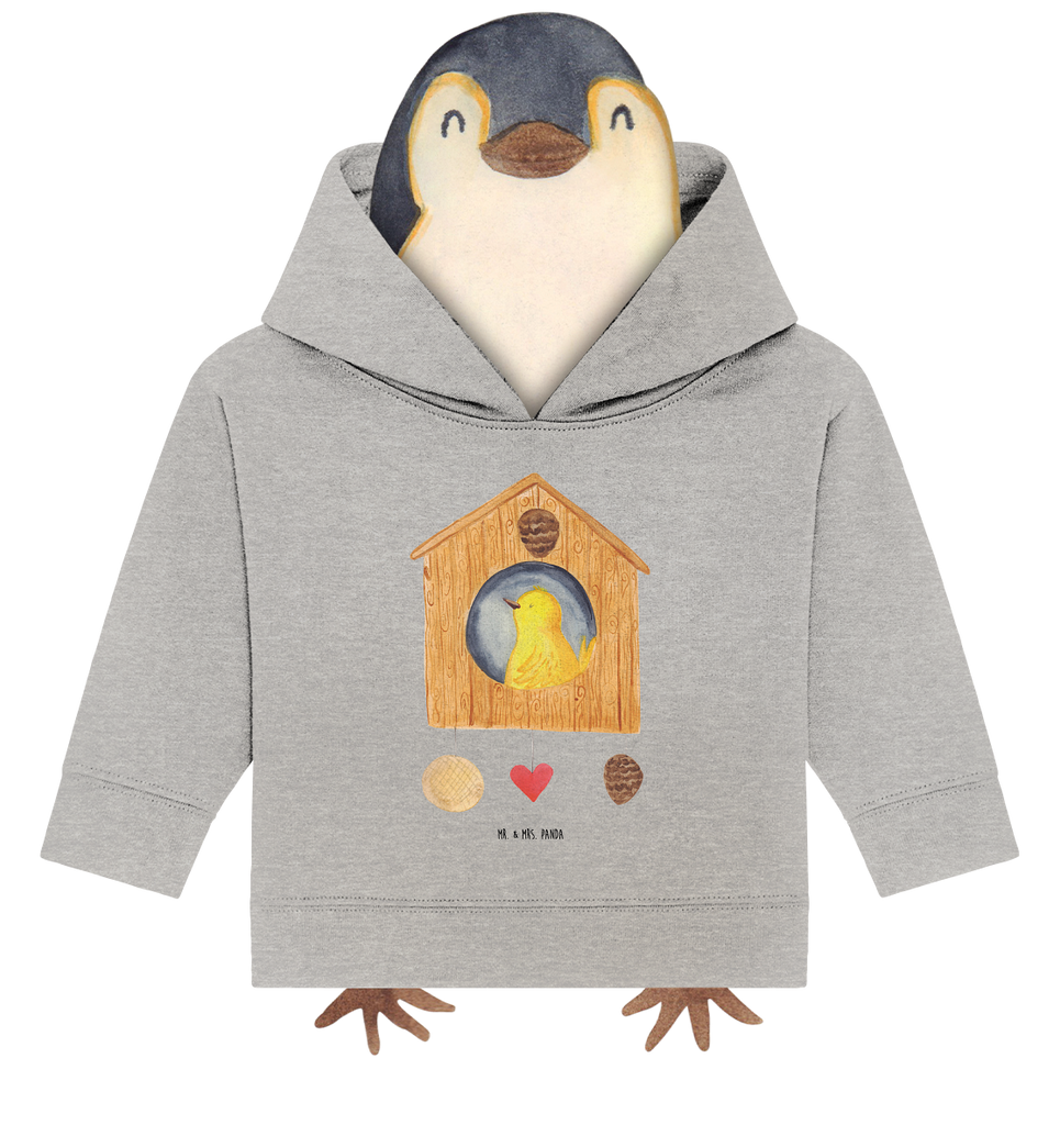 Organic Baby Hoodie Vogelhaus Baby Kapuzenshirt, Baby Kapuzensweatshirt, Baby Hoodie, Baby Pullover, Tiermotive, Gute Laune, lustige Sprüche, Tiere, Vogel, Vögel, Vogelhaus, Vogelhäuschen, Home sweet home, Zuhause, Nest, Eigenheim, Familie, Wohnung, Haus, unser Haus, Lieblingsort, Castle